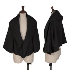 AD2011 12SS ポリ縮ワイドスリーブジャケット 黒 ポリエステル 縮絨