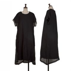 pleats please】ノースリーブ シースルーロングワンピース サイズ4