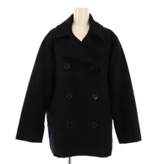 マーガレットハウエル MHL. 24AW COARSE WOOL MELTON コースウールメルトン Pコート ピーコート アウター ショート丈 ダブル 1 黒 ブラック 595-4210503 /BB