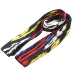 サンローラン パリ SAINT LAURENT PARIS ストール ニット 総柄 ウール混 モヘヤ混 カシミヤ混 28×230 マルチカラー タグ付き /BB ■OH