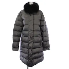 プラダ PRADA ダウンコート アウター ロング ファー 46 グレー /KH