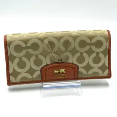 コーチ COACH シグネチャー 長財布 お札入れ 男女兼用 ベージュ ピンクベージュ レザー ゴールド金具