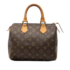 ルイ ヴィトン モノグラム スピーディ25 ミニボストンバッグ ハンドバッグ M41528 ブラウン PVC レザー レディース LOUIS VUITTON【1-0254689】