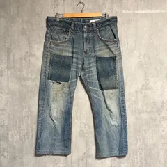 【希少】エドウィン 404XVS ウエスタン ジーンズ 34 パッチワーク リメイク加工｜EDWIN 404 XVS フラップポケット デニム パンツ アメカジ 古着 Y2K ストリート ボロ 加工  ヴィンテージ加工 シンチバック バイカー