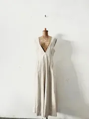 【美品】ANAYI　ジャンパースカート　サンドベージュ　ストライプ　