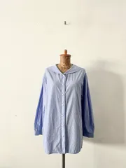 【美品】bulle de savon　ナチュラルトリプルワッシャー セーラーシャツ　サックスのサムネイル