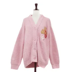 【新品】gelato pique ジェラートピケ カーディガン ピンク サイズ:FREE | 25秋冬 ベビモコベアさがらカーディガン | ルームウェア 長袖 Vネック ワイド ロゴ 刺繍 | トップス 羽織り【レディース】