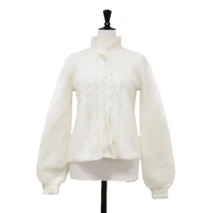 【美品】SEZANE セザンヌ カーディガン アイボリー サイズ:XS | 透かし編み モヘヤ カーディガン | Angie | ニット 長袖 ラウンドネック ボタンダウン ハイゲージ | トップス セーター【レディース】【中古】