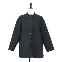 S Max Mara エス マックスマーラ コート ブラック 黒 サイズ:36(S) | ノーカラー ボタンダウン ショートコート / ジャケット | クルーネック ドロップショルダー スリット ウール | アウター ブルゾン 上着【レディース】【中古】のサムネイル