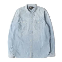 RRL ダブルアールエル シャツ ブルー サイズ:L | 定番人気モデル | ヴィンテージ加工 シャンブレー ワークシャツ | トップス カジュアルシャツ 長袖 | ラルフローレン【メンズ】【中古】