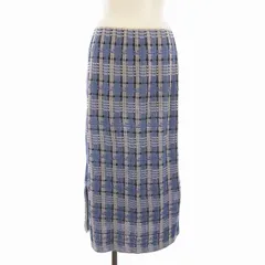 ルシェルブルー LE CIEL BLEU タイトスカート ロング チェック 36 青 ブルー 21S67423 /EE