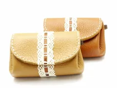 【完成品】レーシィシリーズ ぷっくり小銭入れ キャメル/ブラウン/チョコ 10.5×4.5×H6cm 1ヶ 完成品 コインケース レザークラフトぱれっと