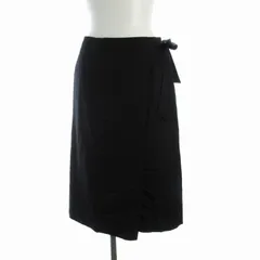 23区 オンワード樫山 フレアスカート ミモレ ロング リボン 34 XS 黒 ブラック /RO