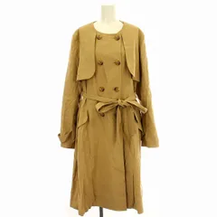 組曲 クミキョク KUMIKYOKU ノーカラーコート HS0101 ロング コート ベルト付 6 ベージュ /☆G