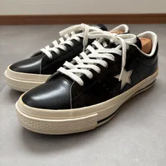 コンバース ワンスターレザーローカットスニーカー 1C045 黒 23.5cm