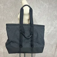 【極美品】MONCLER モンクレール トートバッグ ラバーロゴパッチ 撥水 ジャガードロゴ 鞄 黒のサムネイル
