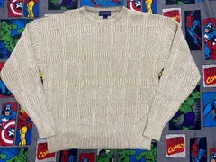 ROUNDTREE&YORKE アクリル×ウールセーター L ベージュ USA古着ニット