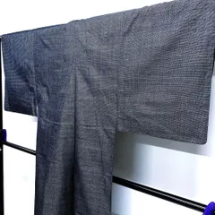 メンズ着物　亀甲模様　ネイビー　白　着物　113tz