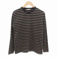 ナノユニバース nano universe Tシャツ カットソー ロンT ボーダー 長袖 S 紺 茶 /FF