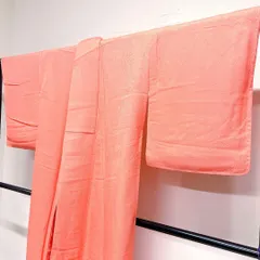 色無地　一つ紋　ちりめん　縫い紋　氷割れ地紋　着物　113tz