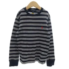 ポロ ラルフローレン POLO RALPH LAUREN ニット セーター プルオーバー S 長袖 ボーダー柄 白 ホワイト 紺 ネイビー /KR