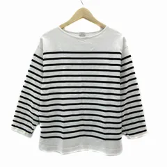 グリーンレーベルリラクシング ユナイテッドアローズ green label relaxing Tシャツ カットソー 長袖 ラウンドネック ボーダー柄 オーバーサイズ 黒 ブラック 白 ホワイト /YS25