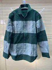 LACOSTE ラコステ 長袖シャツ グリーン×グレー 切替デザイン