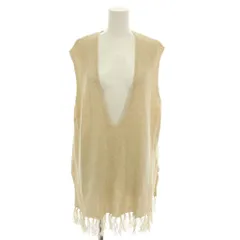 スローブ イエナ SLOBE IENA  ベスト 麻 リネン サイズ表記なし ベージュ Vネック ノースリーブ フリンジ裾 /RE