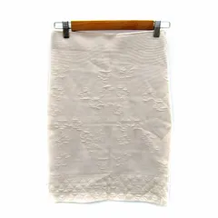 セオリーリュクス theory luxe タイトスカート ミモレ丈 総柄 38 M アイボリー /SY23