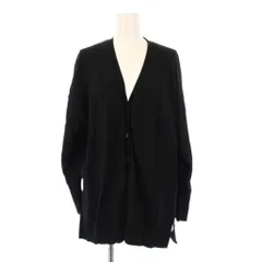 プラステ PLST ニットカーディガン 長袖 Vネック ワンカラー 無地 ストレッチ M 黒 ブラック /BB