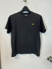 T050 Lee 刺繍 ロゴ バックプリンティング ダークグレー 半袖 Tシャツ