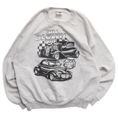 90s JERZEES FULL BLOWN FUN カー プリント スウェット グレー