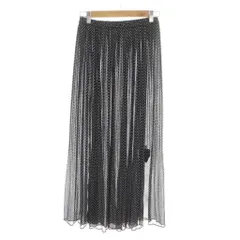 イエナ IENA プリーツスカート ロング 36 紺 ネイビー ドット柄 /RR