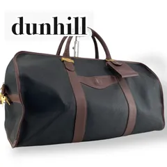 【美品】dunhil ダンヒル　ボストンバッグ 旅行バッグ　ブラック ブラウン　PVC 大容量　出張鞄　南京錠つき　大人　お出かけ　普段使い　日常使い　メンズ　男性　通勤　通学　おでかけ　おしゃれ　カバン　鞄