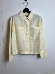 O049 エディー・バウアー アイボリー ポケット シャツ S(W)