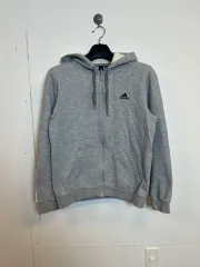 O062 アディダス 起毛 フードジップアップ グレー XL