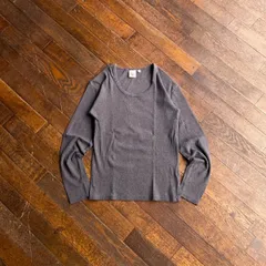 AVIREX アヴィレックス サーマルロンT ワッフルTシャツ ミリタリーT バックプリント 黒トップス Mサイズ