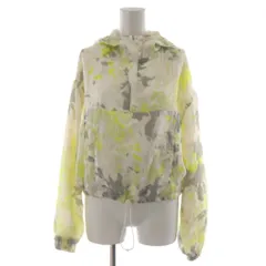 カルバンクラインジーンズ Calvin Klein Jeans Glazes Fabric Popover ジップアップパーカー 長袖 総柄 XS 黄緑 グレー J218266 /RR