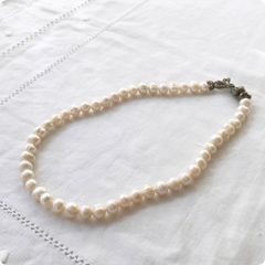 バロックパールネックレス43㎝ シロチョウ真珠ネックレス 入学式 卒業 