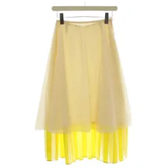チェスティ Chesty メッシュ フレアスカート ロング ストライプ 0 黄色 アイボリー 11S714 /☆G