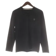 ブラックレーベルクレストブリッジ BLACK LABEL CRESTBRIDGE Tシャツ 2 黒 ブラック Vネック ロゴ刺繍 長袖 /AU