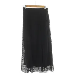 アーバンリサーチ ドアーズ URBAN RESEARCH DOORS タグ付き レースフレアスカート ロング One 黒 ブラック /RR