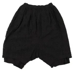 コムデギャルソンCOMME des GARCONS コットン花柄メッシュレイヤードパンツ 黒XS