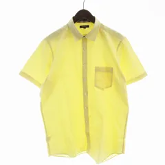 バーバリー ロンドン BURBERRY LONDON カジュアルシャツ 半袖 ロゴ LL 黄 イエロー A1M60-100-55 /EE