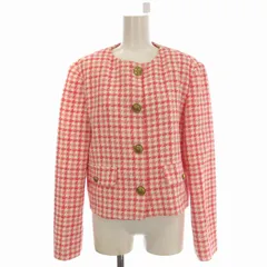 ザラ ZARA ノーカラージャケット ブレザー 総柄 M ピンク 80089348-4 /EE