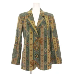 ジュンアシダ jun ashida テーラードジャケット 3B 総柄 アウター 7 ベージュ カーキ 青 茶 SJ4215 /YM