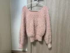 ピンク色 アンゴラ ニット セーター