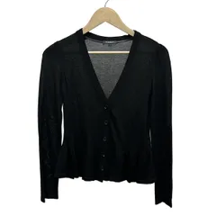 Burberry LONDON(バーバリーロンドン) カーディガン サイズ1 S レディース美品  - 黒 長袖/フリル