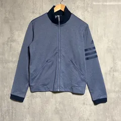 アディダス ジャージ M メンズ ブルー ネイビー トラックジャケット adidas climalite フルジップ 3本ライン スポーツウェア トレーニングウェア 杢柄 古着 スポーツミックス カジュアル アウター ワンポイントロゴ 上着 羽織り ストレッチ