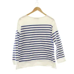 セントジェームス SAINT JAMES カットソー 46 白 青 ボーダー柄 長袖 ラウンドネック /JP